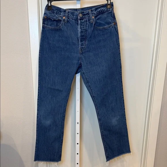 Levi's Women's High-Rise Straight Crop Jeans - Blue - Picture 2 of 10